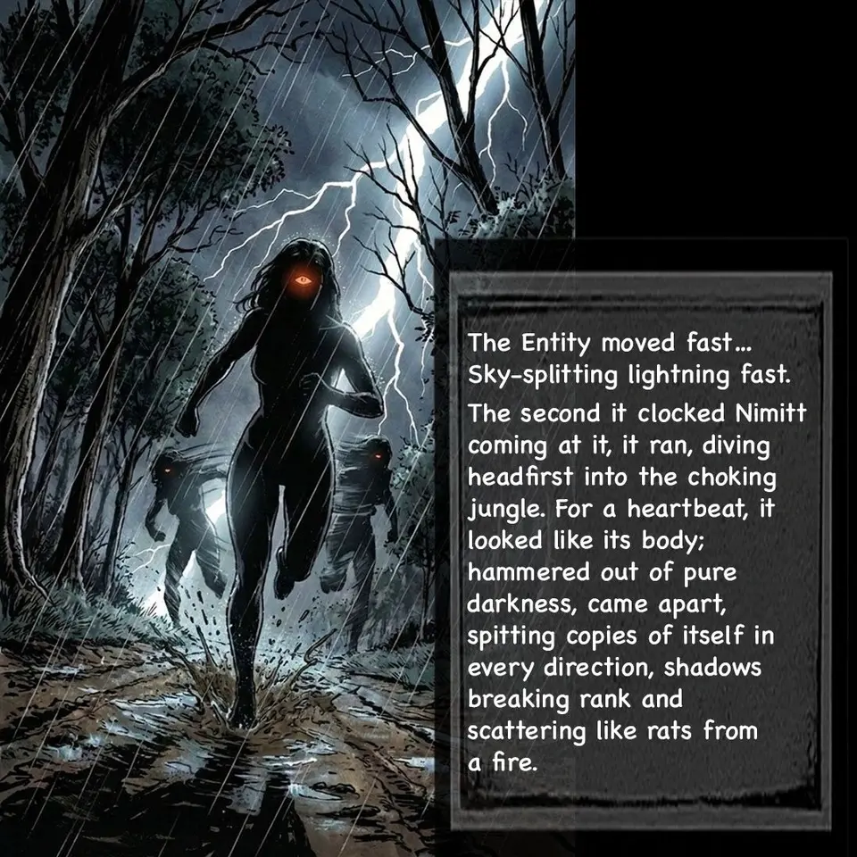 entity running in the dark